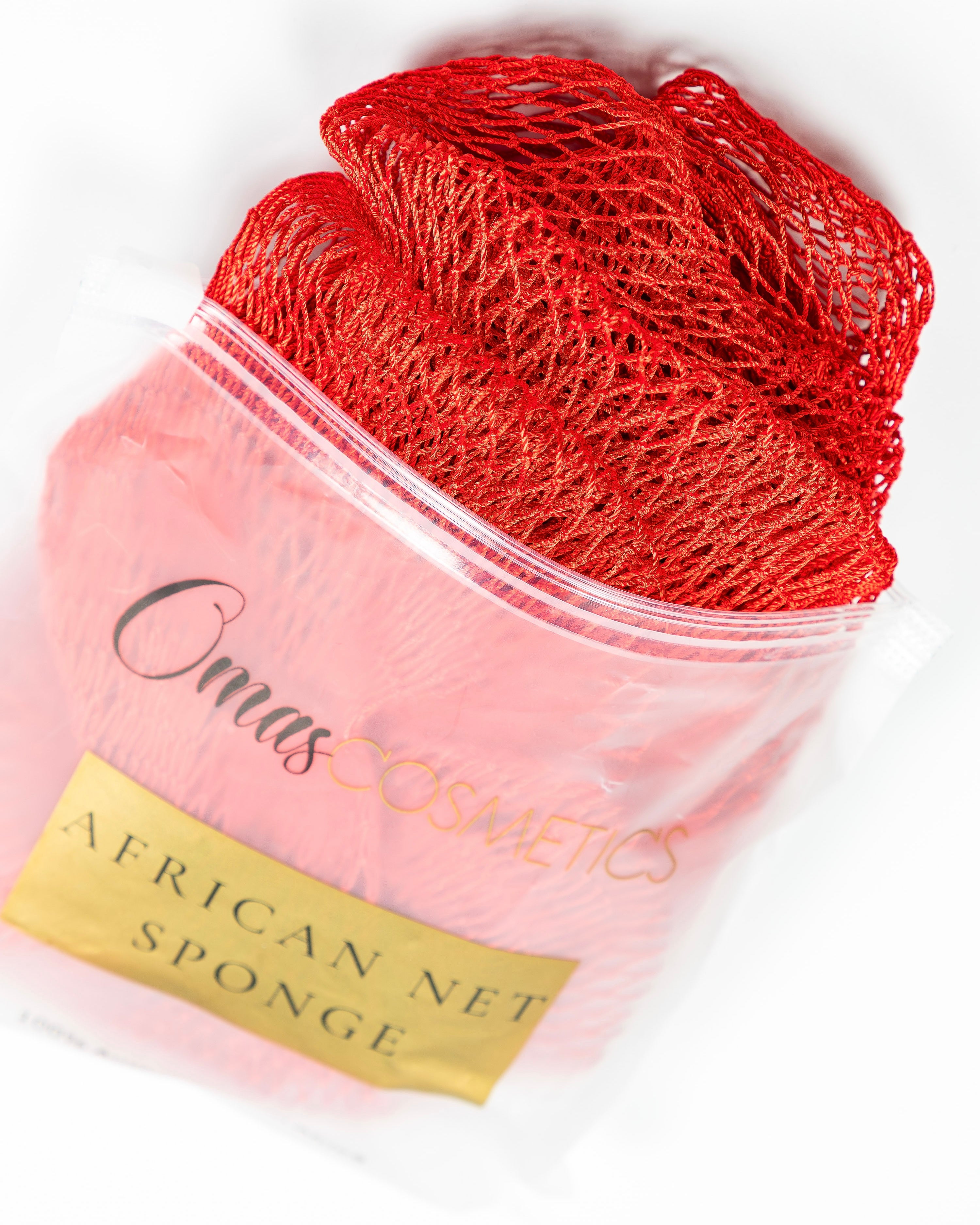 Red Sponge Net African Net Sponge “45 - Omas Cosmetics